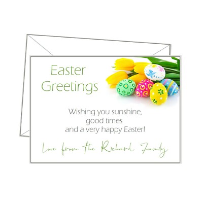 OSTERN Gruß POSTKARTE, personalisierte Nachricht, A6 10 Stück mit Umschlägen se03