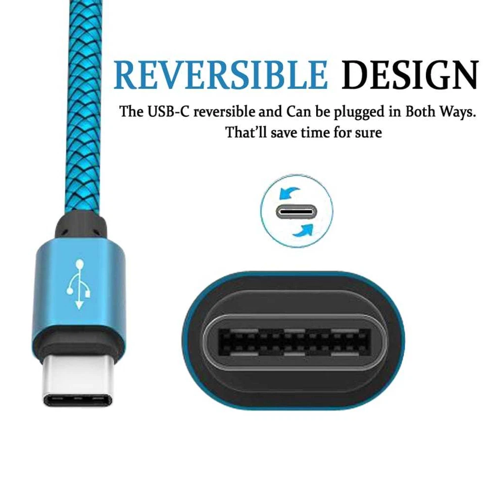 CABLE DE CARGA DE BATERÍA RÁPIDA PLOMO 2A Tipo C 3.1 USB PARA Blackberry Keyone Móvil Foto 3 de 4