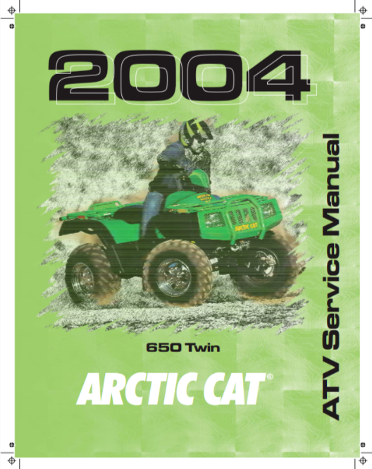 2004 Arctic Cat ATV 650 V-Twin Service Manual Repair Operators
