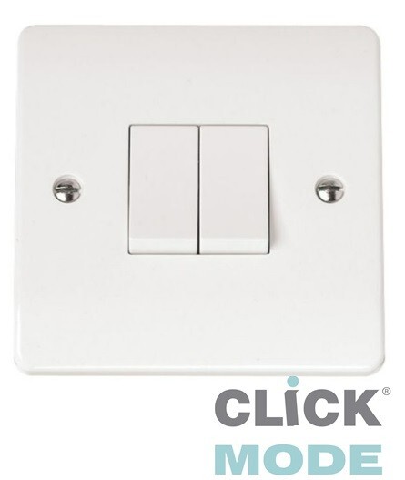 Click Mode Scolmore  2 gang 2 way light switch CMA012 electrical