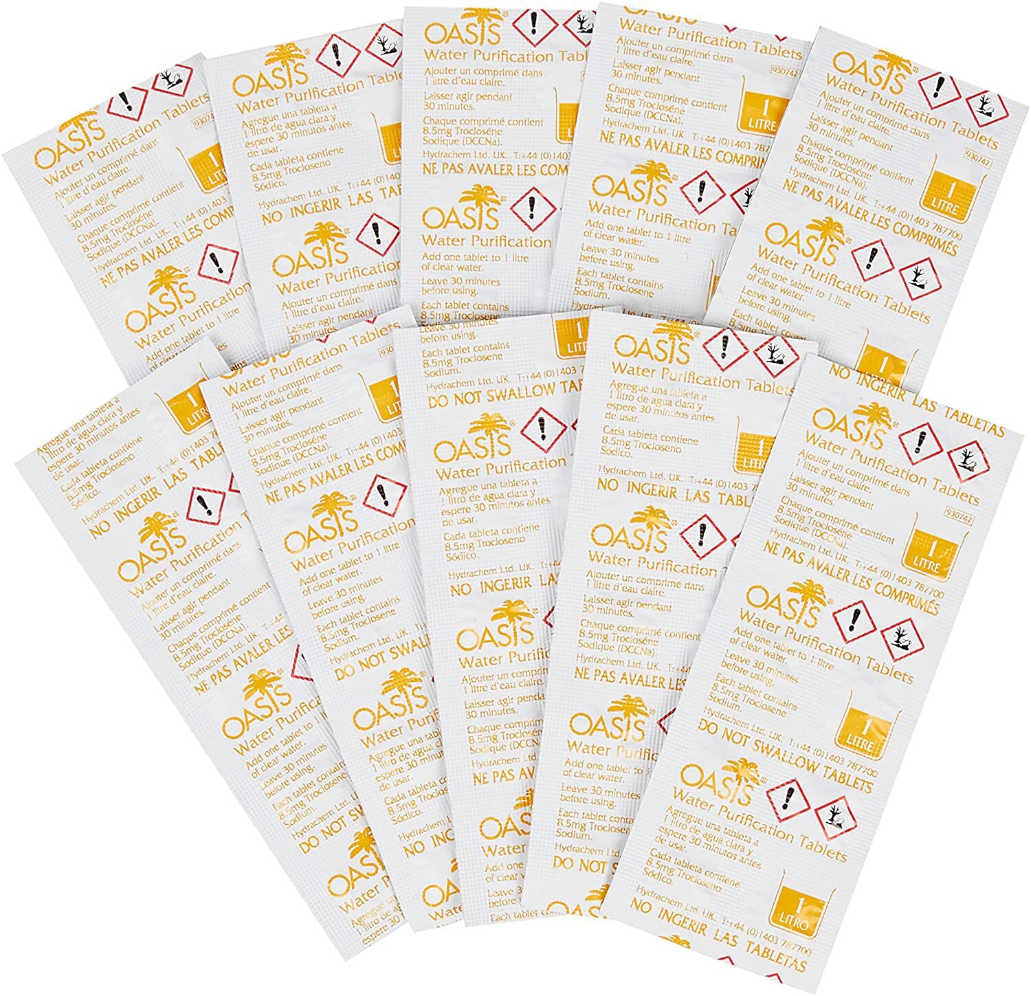 OASIS WATER PURIFICATION TABLETS 8.5mg British Army Issue Survival Tabs