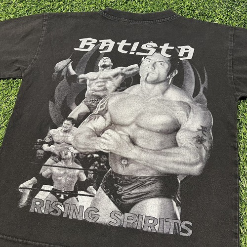Y2K Batista Rising Spirits Black Double Sided T-Shirt Youth Medium WWF WWE - Picture 5 of 5