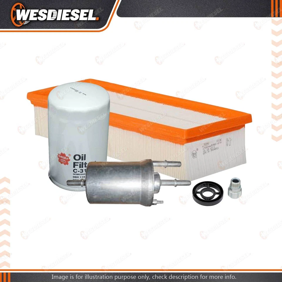 Oil Air Fuel Filter Kit fits Skoda Octavia 1Z Superb 3T Yeti 5L 1.8L TSi 4Cyl - image 2 of 2