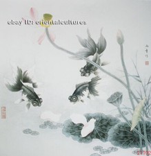 Chinese 100 real natural silk thread,su hand embroidery kits:lotus goldfishes