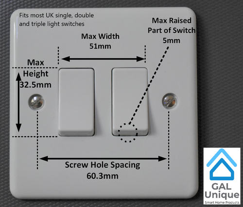 UK Light Switch Converter for Flic Twist Smart Switch - Adapter Cover White - Picture 7 of 8