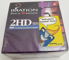 Vintage Imation 2HD Diskettes 1.44 MB 10-3.5" IBM Formatted DS HD