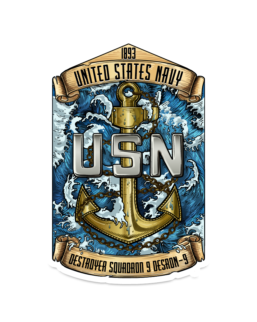 US Navy Chief Destroyer Squadron 9 DESRON-9 Retired Veteran 3