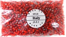 1/4# Pound Antique White Heart Tubes African Beads Venetian Trade V 221