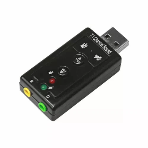2XUSB 2.0 External 7.1 Channel 3D Virtual Audio Sound Card Mic Adapter Laptop PC - Image 2 of 4
