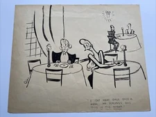 Jo Cain DRAWING PAINTING ILLUSTRATION SATIRE LISTED FAMOUS ORIGINAL ANTIQUE