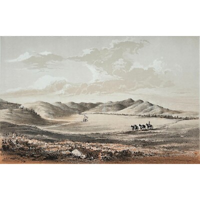 ca. 1855 Original Colored Lithograph - ENTRANCE TO THE BITTER ROOT MOUNTAINS