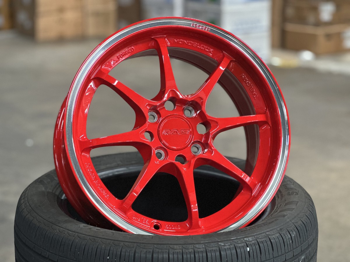 NEW! 4x100 (4 Wheels) 15x7J AOW CE28 RED Flow Formed HONDA Fit