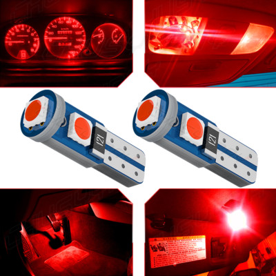 2x 37 58 70 73 74 2721 T5 Dash Cluster Gauge LED Wedge Bulbs Ultra Red Light