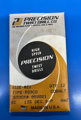 PRECISION TWIST DRILL R89CO #21 COBALT HEAVY DUTY JOBBER DRILL 12/PK