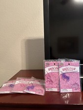 Plastic Unicorn Pendant Necklaces - Purple and Pink - Set of 5