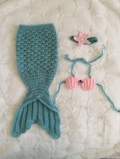 Hand Crochet Baby Mermaid Outfit, Mermaid Tail, Baby Mermaid Costume Newborn