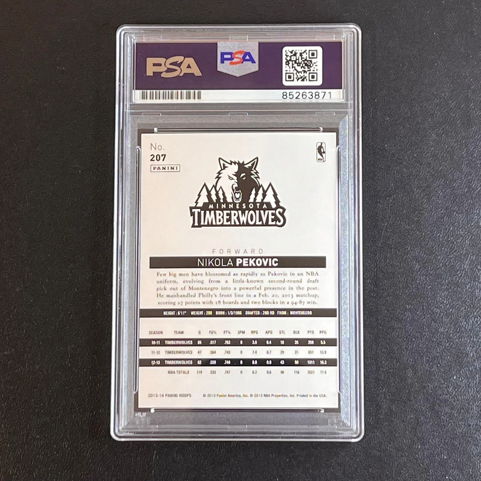 2013-14 Panini Hoops #207 Nikola Pekovic Signed Card PSA Slabbed Timberwolves - Image 2 of 2