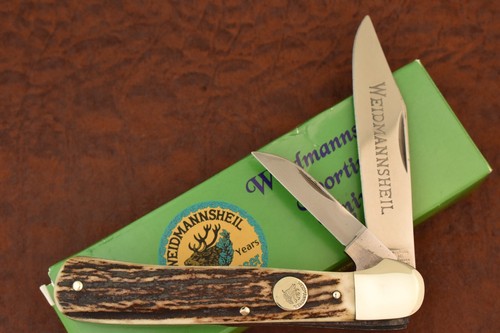 WEIDMANNSHEIL SOLINGEN GERMANY STAG JUMBO COPPERHEAD LOCKBACK KNIFE NICE (23185) - Picture 2 of 6