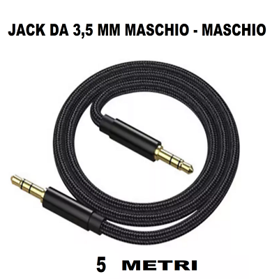 Cavo Prolunga Audio Stereo 10 Metri Jack Da 3,5 Mm Maschio Femmina