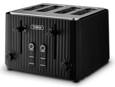 Tower ECOFORM 900W 4 Slice Toaster, Black, T20103BLK
