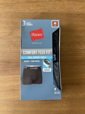 Hanes Premium Men's 3pk Trunks Total Support Pouch M