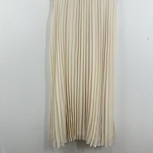 Halogen Damen Plissee Midikleid Kurzarm Creme Größe L Resort Urlaub - Bild 11 von 11