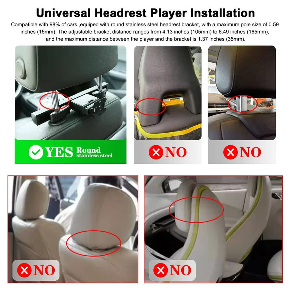 2x Sedile Posteriore 10.1'' Intrattenimento Auto Poggiatesta Touch Screen WIFI Sincronizzazione Wireless - Immagine 2 di 4