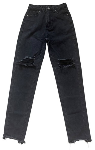Shein Black Distressed Jeans Women's Size XXS Excellent Pre-Owned Condition