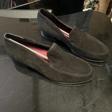 Munro Women's Cerise Loafer Size 10.5 Black Velvet Slip On Venetian Flat Comfy