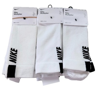 Nike Multiplier Crew Socks White Mens Size UK 11-14.5 X6 Pairs New