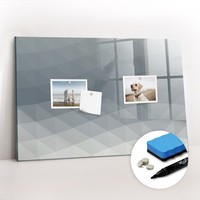Magnetboard Glas Inkl Magneten Marker Schwamm Wellen Abstraktion 60X40 Cm
