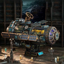 DIY 3D Assembly Puzzle Model Tianqiongleng Station Wooden Music Box for Adults