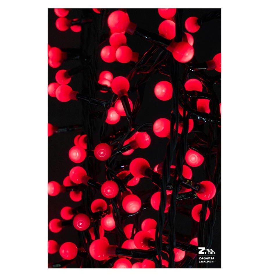 MERCURY CATENA LUMINOSA LUCI NATALIZIE 700 LED MICROSATINATE COLORE ROSSO 21 MT.