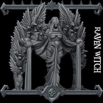 RAVEN WITCH Beast Resin 3D Printed Fantasy Miniature D&D Tabletop RPG