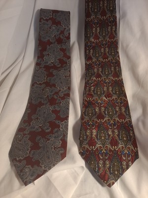 Lot Of 2 VINTAGE Silk Ties Hardy Amies Gant Tie Necktie Paisley Designer USA