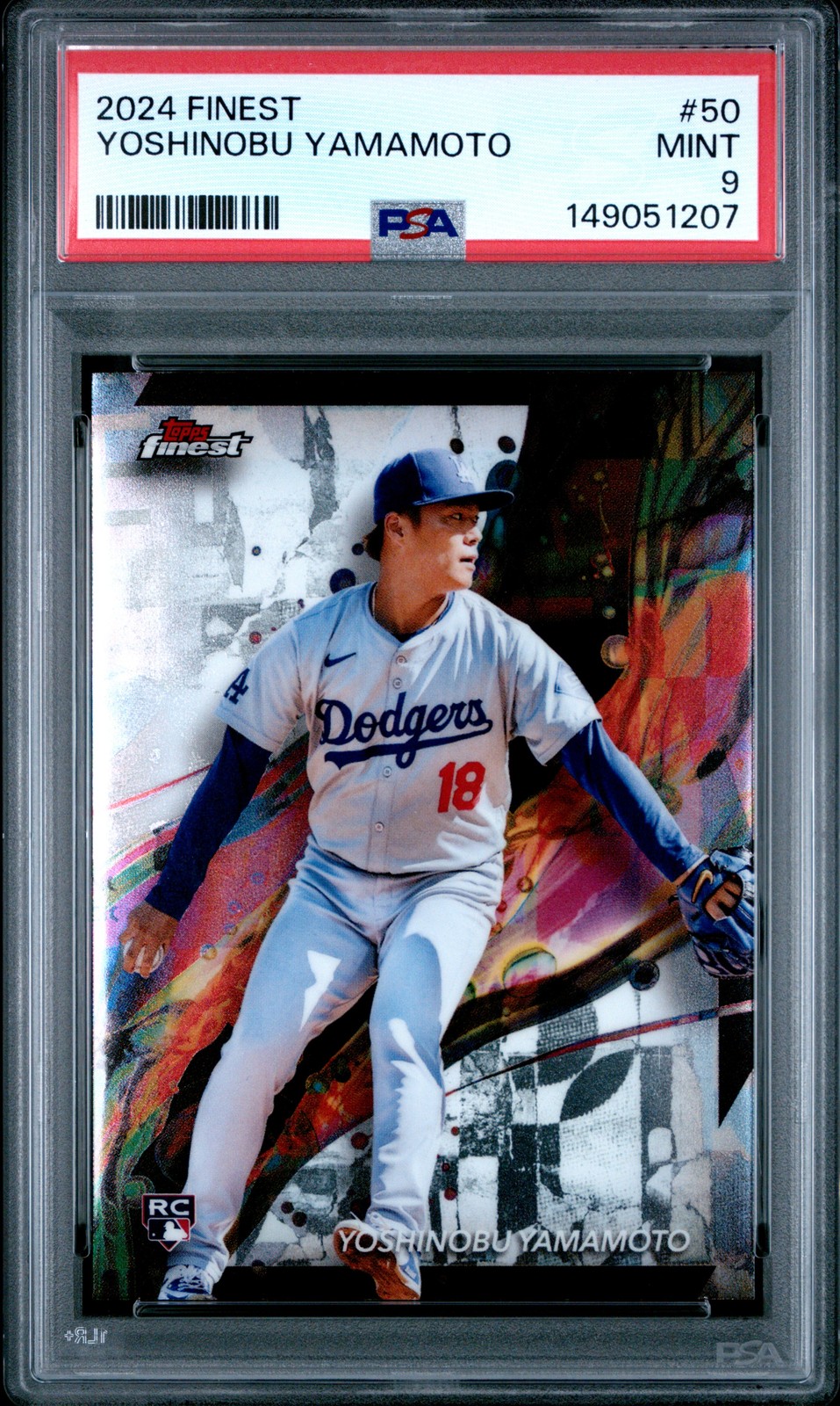2024 TOPPS FINEST #50 YOSHINOBU YAMAMOTO PSA 9