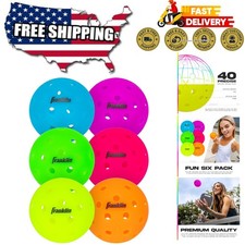Durable X-40 Pickleballs - 6 Count, Perfect for Training Outdoor Matches