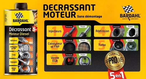Lot décrassant moteur diesel 5 en 1 BARDAHL 1L + 300ml offerts - Imagen 2 de 6