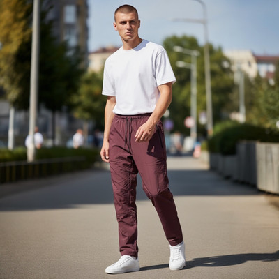 Nike Unlimited Dri-FIT Pants Men M Burgundy Tapered Leg Versatile Joggers FB7546