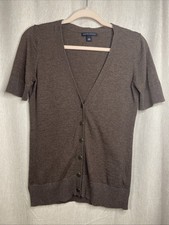 Banana Republic - 100 Cotton Short Sleeve Cardigan/Sweater Brown - Size Small