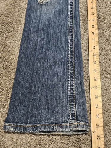Jeans vintage Wallflower donna junior taglia 9 bootcut ricamato invecchiato preppy - Foto 8 di 9