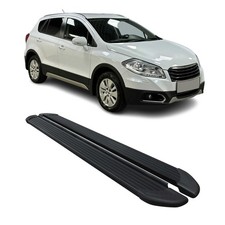 Seitenschweller Trittbretter Schweller für Suzuki S Cross 2013-2017 Alu Schwarz
