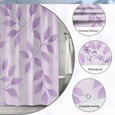 Chic Lavender Leaf Shower Curtain for Elegant Bathroom Decor