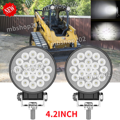 2PCS 4'' Round LED WORK LIGHT fit CAT Skid Steer 289D3 277D 289D 226D 249D 297D2
