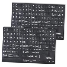 2 Pack Universal English Computer Stickers, Keyboard Replacement Letters