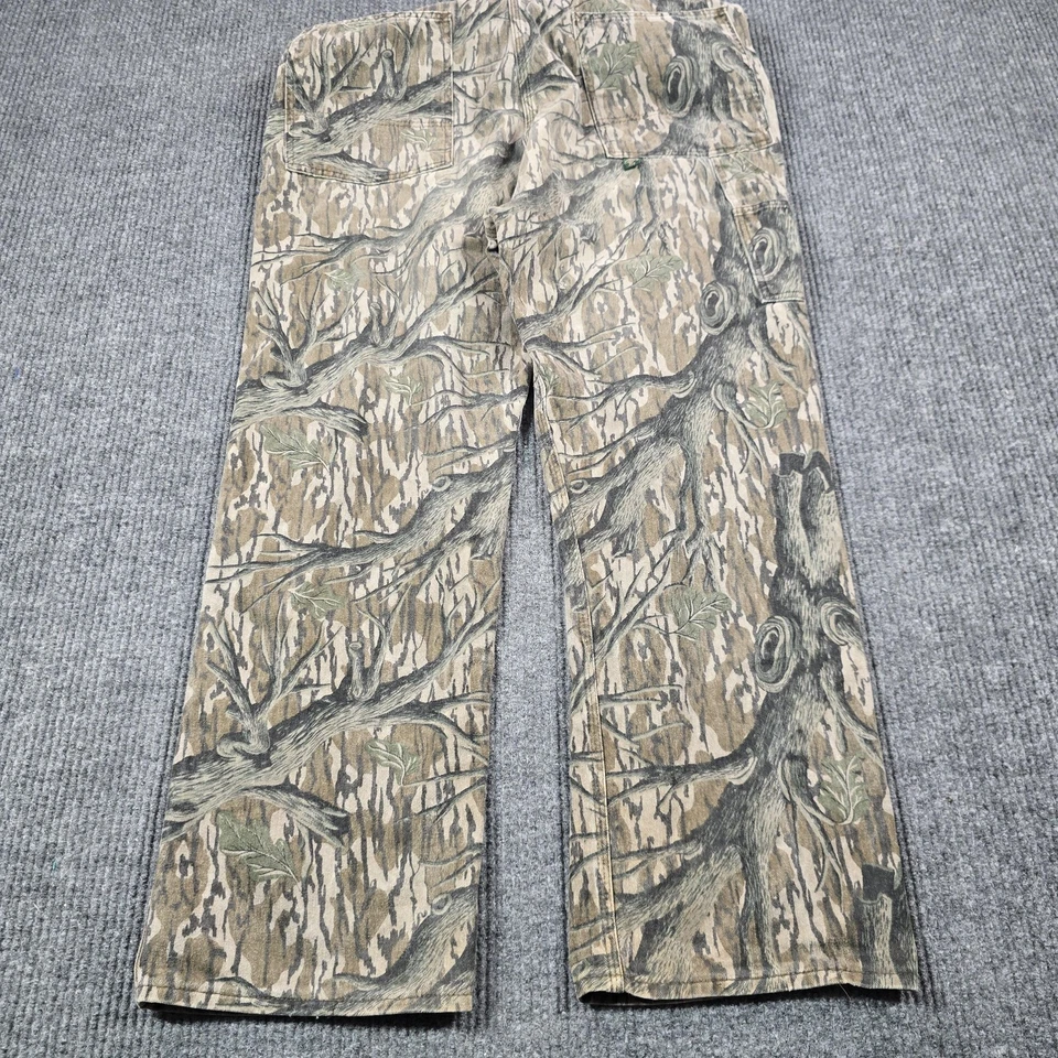 Vintage Mossy Oak Bib Overalls Mens Large Camo Hunting Made USA Cotton 90s - Image 4 of 4