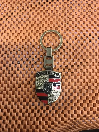 2 Sided Porsche Key Ring Key Chain Accessory Crest Fob