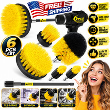 6-Pack Drill Brush Set Attachment Power Scrubber Cleaning Car Tile Grout Shower