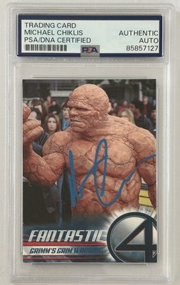 2005 UPPER DECK MICHAEL CHIKLIS SIGNED THE THING FANTASTIC FOUR CARD PSA COA
