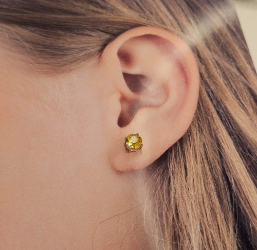 9ct White gold citrine earrings